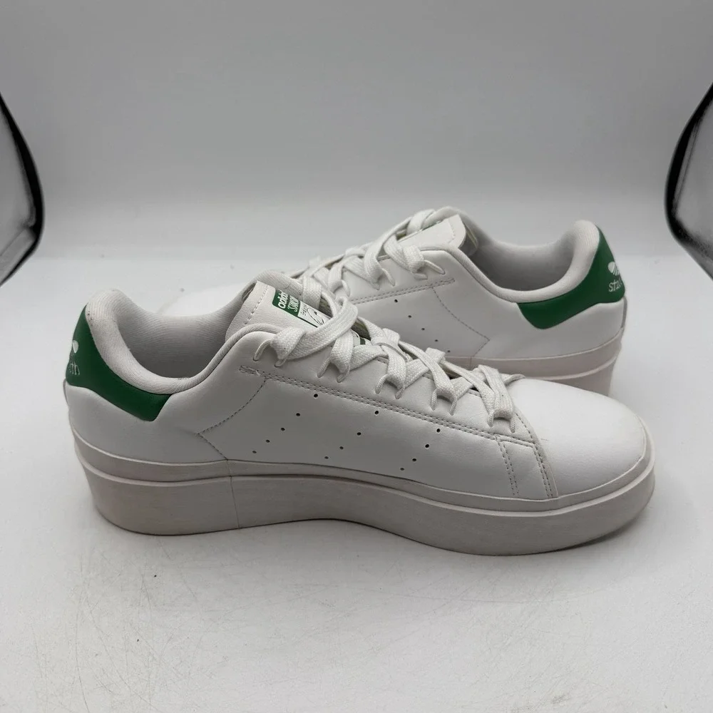 Adidas Stan‎ Smith Bonega Shoes Womens 10.5 White/Green Platform Sneakers GY9310